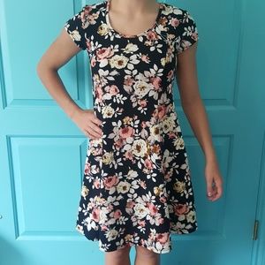 Black floral print sundress